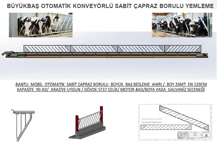 BÜYÜKBAŞ OTOMATİK KONVEYÖRLÜ SABİT ÇAPRAZ BORULU YEMLEME