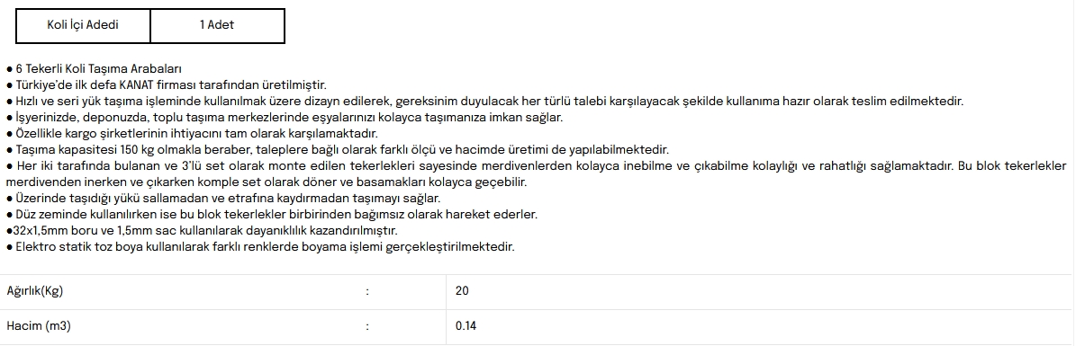 KY-508- 6 Tekerlekli Araba