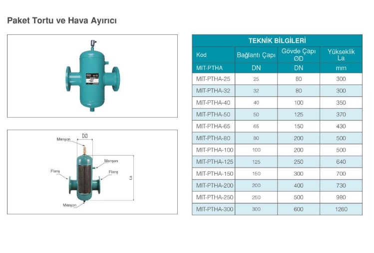 MIT TORTU VE HAVA AYIRICI (AKUPLE) DN32 DİŞLİ