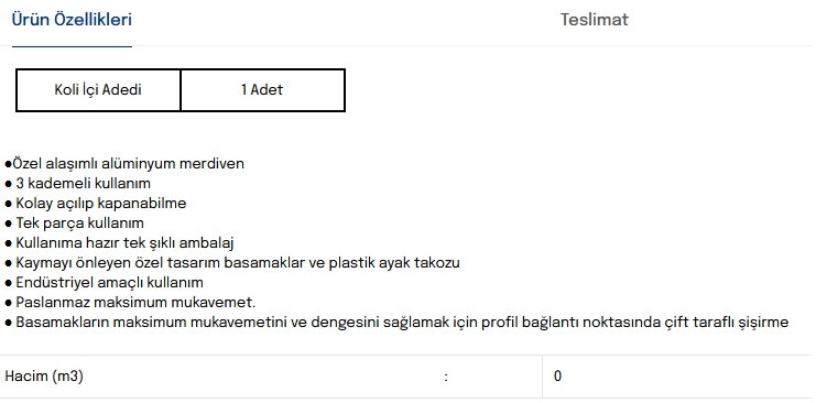 A Tipi 3 Parçalı Kayar Merdiven