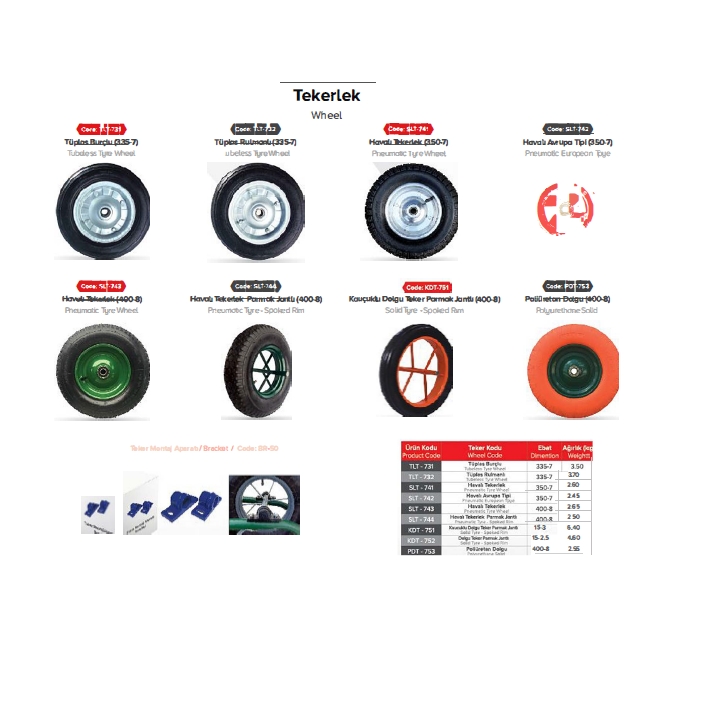 TLT-732 Tubeless Rulmanlı Teker